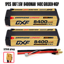 (CN)DXF 5mm 2S 8400mAh 7.6V 140C GOLDEN-NGP Batteria Lipo ad Alta Capacità Hardcase con XT90 Spina per 1:8 Scala RC Auto, Multi-Rotore RC Aeroplano, RC Elicottero, RC Barca