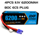 (ES)DXF Lipo Battery 3S 11.1V 6200MAH 80C  lipo Hardcase EC5 Plug for Rc 1/8 1/10 Buggy Truck Car Off-Road Drone