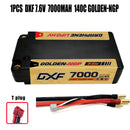 (GE)DXF 5mm 2S 7000mAh 7.6V 140C GOLDEN-NGP Batteria Lipo ad Alta Capacità Hardcase con XT90 Spina per 1:8 Scala RC Auto, Multi-Rotore RC Aeroplano, RC Elicottero, RC Barca