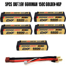 (ES)DXF 5mm 2S 6600mAh 7.6V 150C GOLDEN-NGP Batteria Lipo ad Alta Capacità Hardcase con XT90 Spina per 1:8 Scala RC Auto, Multi-Rotore RC Aeroplano, RC Elicottero, RC Barca