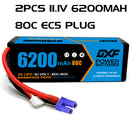 (ES)DXF Lipo Battery 3S 11.1V 6200MAH 80C  lipo Hardcase EC5 Plug for Rc 1/8 1/10 Buggy Truck Car Off-Road Drone