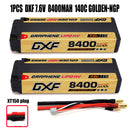 (CN)DXF 5mm 2S 8400mAh 7.6V 140C GOLDEN-NGP Batteria Lipo ad Alta Capacità Hardcase con XT90 Spina per 1:8 Scala RC Auto, Multi-Rotore RC Aeroplano, RC Elicottero, RC Barca