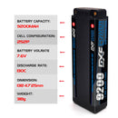 (CN)DXF 5mm 2S 9200mAh 7.6V 130C Batteria Lipo ad Alta Capacità Hardcase con XT90 Spina per 1:8 Scala RC Auto, Multi-Rotore RC Aeroplano, RC Elicottero, RC Barca