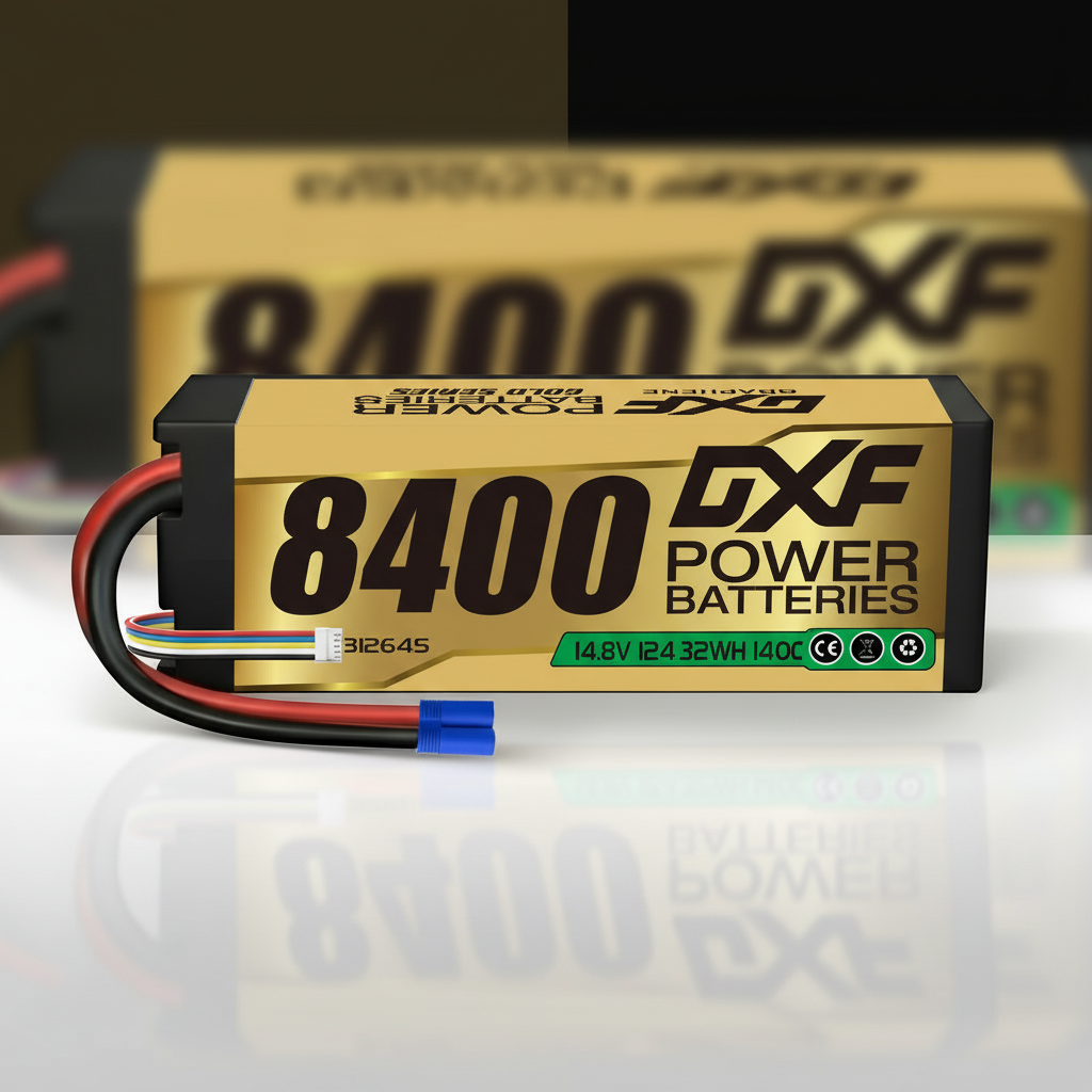 DXF Batterie LiPo 2S 8400mAh 140C – 7,6V – Connecteur Deans – Pour Modèles RC 1/8 Et 1/10 – Haute Performance