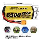 (USA)DXF Lipo Battery 4S 14.8V 6500MAH 100C GoldSeries Graphene lipo Hardcase with EC5 and XT90 Plug for Rc 1/8 1/10 Buggy Truck Car Off-Road Drone