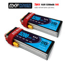 (CN)DXF 4S Lipo Battery 14.8V 50C 5200mAh Soft Case Battery with EC5 XT90 Connector for Car Truck Tank RC Buggy Truggy Racing Hobby