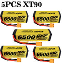 (CA)DXF Lipo Battery 4S 14.8V 6500MAH 100C GoldSeries Graphene lipo Hardcase with EC5 and XT90 Plug for Rc 1/8 1/10 Buggy Truck Car Off-Road Drone