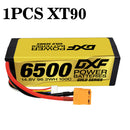 (CA)DXF Lipo Battery 4S 14.8V 6500MAH 100C GoldSeries Graphene lipo Hardcase with EC5 and XT90 Plug for Rc 1/8 1/10 Buggy Truck Car Off-Road Drone