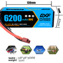 (CN)DXF 3S 6200 mAh 11.1V 80C Batteria Lipo ad Alta Capacità Hardcase con XT90 Spina per 1:8 Scala RC Auto, Multi-Rotore RC Aeroplano, RC Elicottero, RC Barca