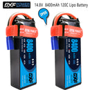 (CN)DXF 4S Lipo Battery 14.8V 120C 8400mAh Soft Case Battery with EC5 XT90 Connector for Car Truck Tank RC Buggy Truggy Racing Hobby