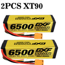 (CA)DXF Lipo Battery 4S 14.8V 6500MAH 100C GoldSeries Graphene lipo Hardcase with EC5 and XT90 Plug for Rc 1/8 1/10 Buggy Truck Car Off-Road Drone