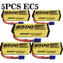 (CA)DXF Lipo Battery 4S 14.8V 6500MAH 100C GoldSeries Graphene lipo Hardcase with EC5 and XT90 Plug for Rc 1/8 1/10 Buggy Truck Car Off-Road Drone