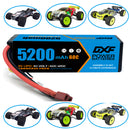 (USA)DXF Lipo Battery 3S 11.1V 5200MAH 60C Blue Series  lipo Hardcase with Deans Plug for Rc 1/8 1/10 Buggy Truck Car Off-Road Drone