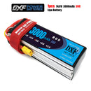 (CN)DXF 4S Lipo Battery 14.8V 30C 3000mAh Soft Case Battery with EC5 XT90 Connector for Car Truck Tank RC Buggy Truggy Racing Hobby