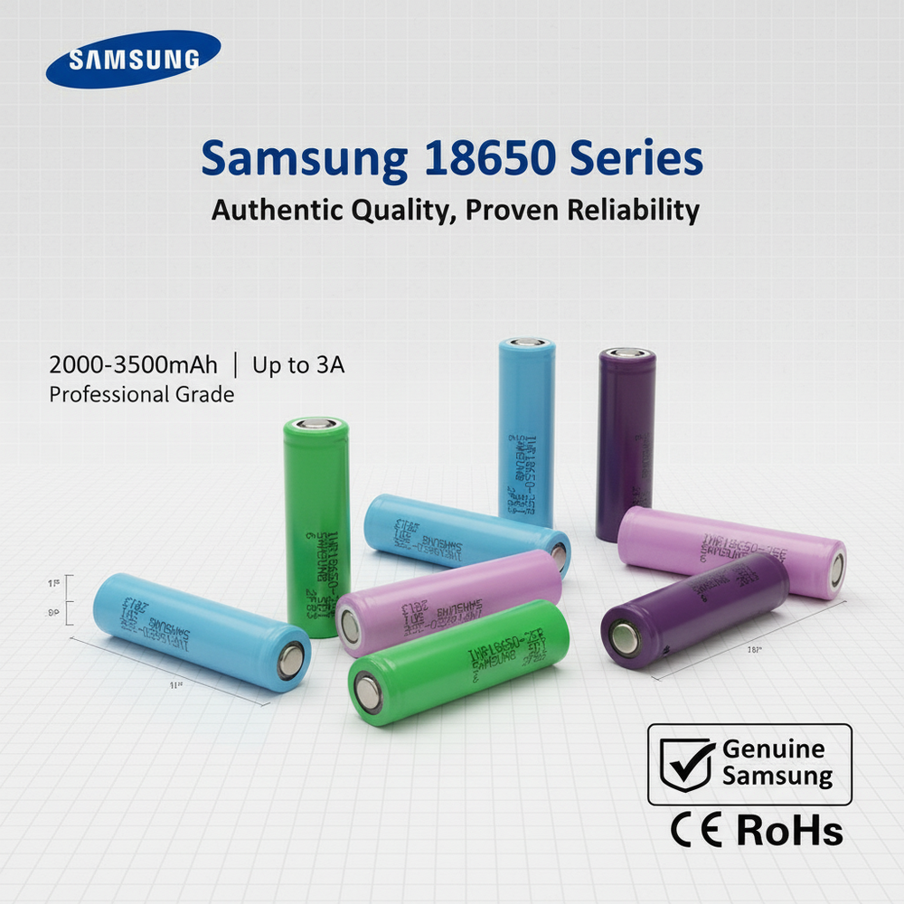 Samsung 18650 Lithium-Ion Cells - Authentic Quality - 2000-3500mAh
