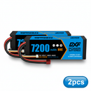 DXF BLUE Series 3S 11.1V 7200mAh 80C Hardcase LiPo Battery with Deans/T-Plug & 10AWG Wire (1-6 Pack)