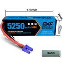 (EU)DXF 3S 5250 mAh 11.1V 140C Batteria Lipo ad Alta Capacità Hardcase con EC5  Spina per 1:8 Scala RC Auto, Multi-Rotore RC Aeroplano, RC Elicottero, RC Barca