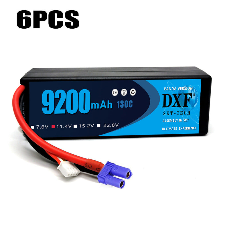 (FR)DXF Lipo Battery 3S 11.4V 9200MAH 130C Blue Series Graphene lipo Hardcase with EC5 Plug for Rc 1/8 1/10 Buggy Truck Car Off-Road Drone