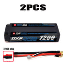 (CN) DXF 2S 7.6V Lipo Battery 140C 7200mAh LCG with 4mm Bullet for RC 1/8 Vehicles Car Truck Tank Truggy Competition Racing Hobby