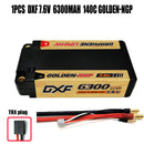 (CN)DXF 5mm 2S 6300mAh 7.6V 140C GOLDEN-NGP Batteria Lipo ad Alta Capacità Hardcase con XT90 Spina per 1:8 Scala RC Auto, Multi-Rotore RC Aeroplano, RC Elicottero, RC Barca