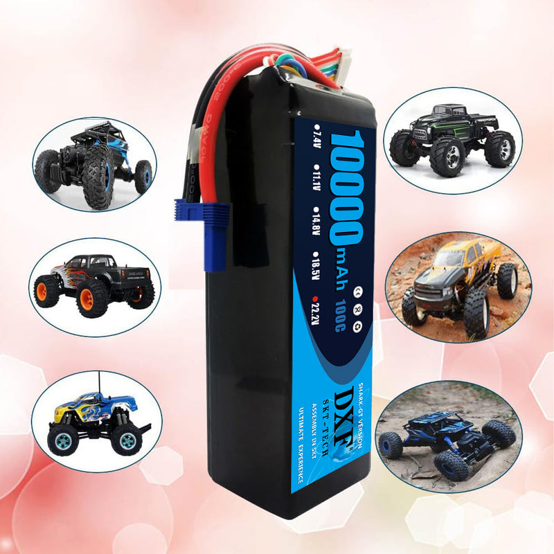 (PL)DXF 6S Lipo Battery 22.2V 100C10000mAh Soft Case Battery with XT60 Connector for Car Truck Tank RC Buggy Truggy Racing Hobby