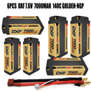 (EU)DXF 5mm 2S 7000mAh 7.6V 140C GOLDEN-NGP Batteria Lipo ad Alta Capacità Hardcase con XT90 Spina per 1:8 Scala RC Auto, Multi-Rotore RC Aeroplano, RC Elicottero, RC Barca