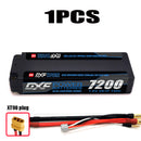 (CN) DXF 2S 7.6V Lipo Battery 140C 7200mAh LCG with 5mm Bullet for RC 1/8 Vehicles Car Truck Tank Truggy Competition Racing Hobby