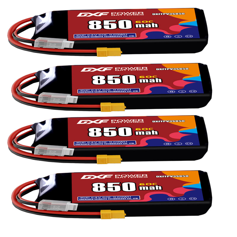 DXF 850mAh 3S 60C 11.4V Lipo Battery Pack for FPV LiPo Battery