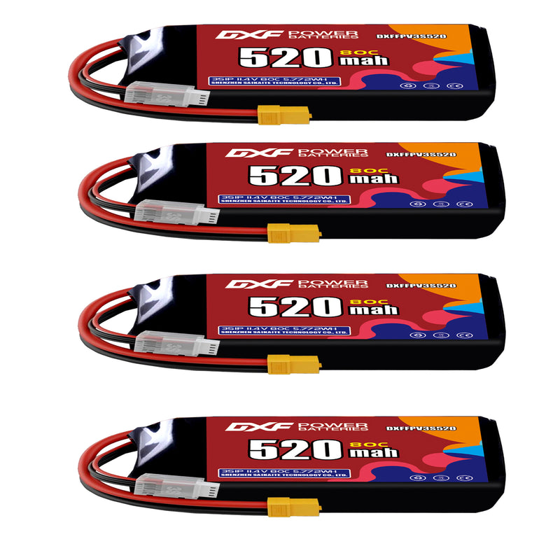DXF 520mAh 3S 80C 11.4V Lipo Battery Pack for FPV LiPo Battery