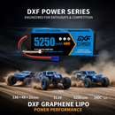 DXF 3S 11.1V 5250mAh 140C Graphene LiPo Hardcase Battery with 10AWG EC5 Plug for 1:8 RC Car Boat Airplane Helicopter Drone (1-6 Pack Available)