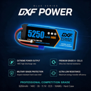 DXF 3S 11.1V 5250mAh 140C Graphene LiPo Hardcase Battery with 10AWG EC5 Plug for 1:8 RC Car Boat Airplane Helicopter Drone (1-6 Pack Available)
