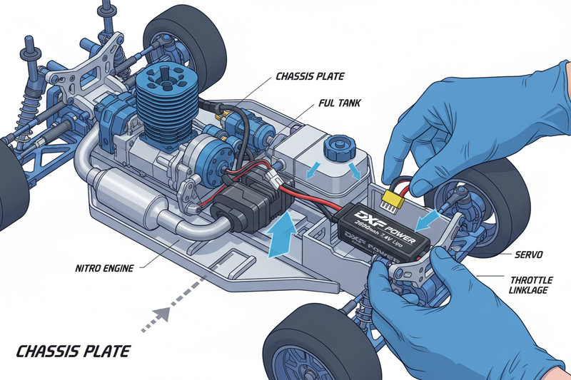 1:8 RC Car Battery Installation