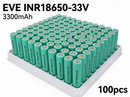 EVE INR18650-33V 3300mAh 10A Li-ion Battery for Flashlights, E-Bikes & DIY Battery Packs (1-100 PCS)