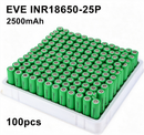 EVE INR18650-25P 2500mAh 20A Li-ion Battery for Power Tools, E-Bikes & DIY Battery Packs (1-100 PCS)