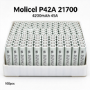 Molicel INR21700-P42A 4200mAh 45A Li-ion Battery for Power Tools, E-Bikes & DIY Battery Packs (1-100 PCS)