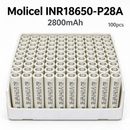 Molicel INR18650-P28A 2800mAh 35A Li-ion Battery for Power Tools, Flashlights & DIY Battery Packs (1-100 PCS)
