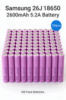Samsung ICR18650-26J 2600mAh 5.2A Li-ion Battery for Flashlights, Power Banks & DIY Battery Packs (1-100 PCS)