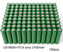 Sony VTC4 US18650VTC4 2100mAh 30A Li-ion Battery for Power Tools, RC Drones & DIY Battery Packs (1-100 PCS)
