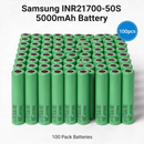 Samsung INR21700-50S 5000mAh 25A Li-ion Battery for Power Tools, E-Bikes & DIY Battery Packs (1-100 PCS)