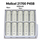 Molicel INR21700-P45B 4500mAh 45A Li-ion Battery for Power Tools, E-Bikes & DIY Battery Packs (1-100 PCS)