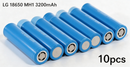LG MH1 INR18650-MH1 3200mAh 10A Li-ion Battery for E-Bikes, Flashlights & DIY Battery Packs (1-100 PCS)