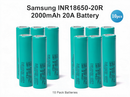 Samsung INR18650-20R 2000mAh 20A Li-ion Battery for Power Tools, E-Vehicles & DIY Battery Packs (1-100 PCS)