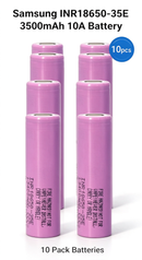 Samsung INR18650-35E 3500mAh 8A Li-ion Battery for Flashlights, E-Bikes & DIY Battery Packs (1-100 PCS)
