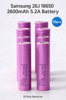 Samsung ICR18650-26J 2600mAh 5.2A Li-ion Battery for Flashlights, Power Banks & DIY Battery Packs (1-100 PCS)