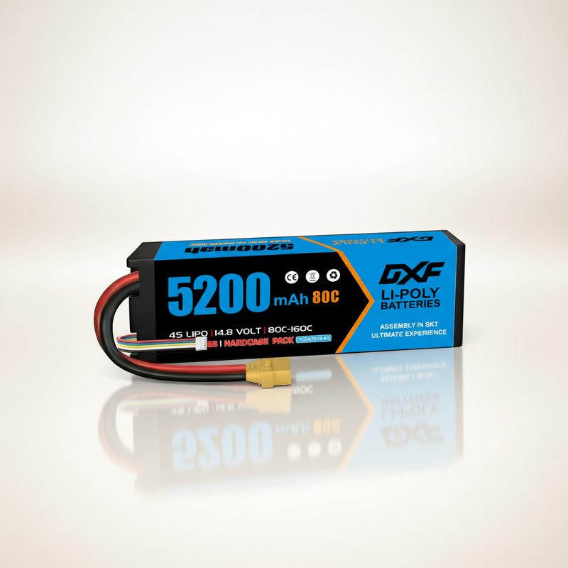 DXF Lipo Battery 4S 14.8V 5200MAH 80C  lipo Hardcase with  XT90 Plug for Rc 1/8 1/10 Buggy Truck Car Off-Road Drone
