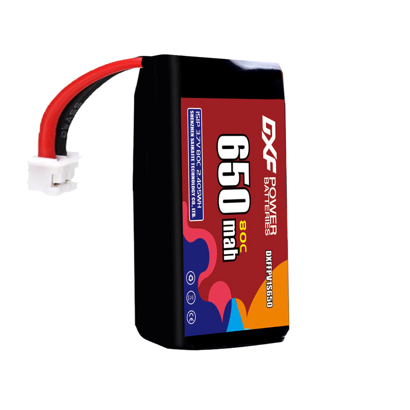 DXF 650mAh 1S 80C 3.7V Lipo Battery Pack for FPV LiPo Battery
