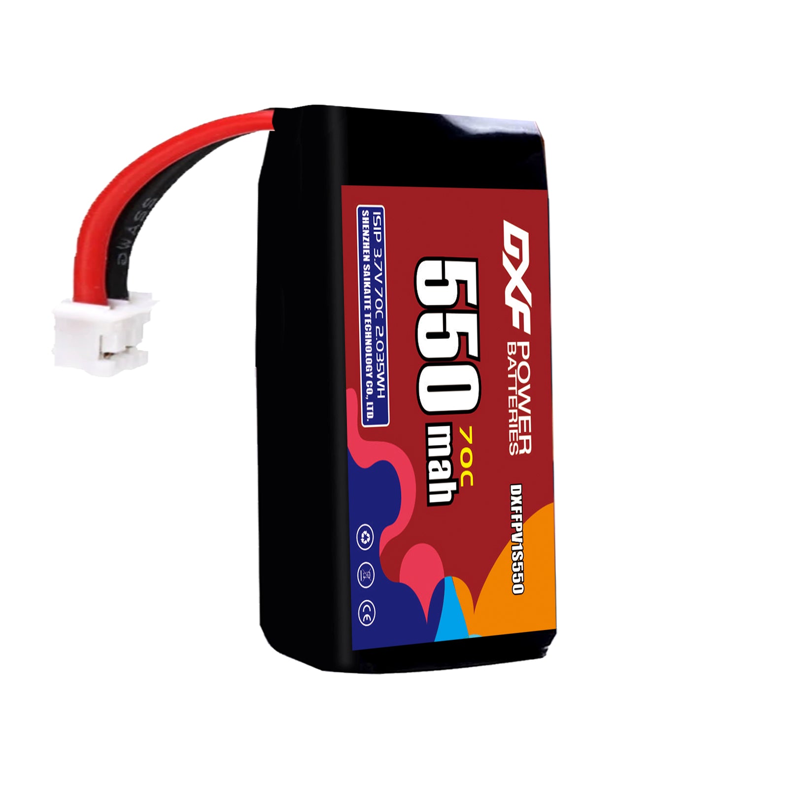 DXF 550mAh 1S 70C 3.7V Lipo Battery Pack for FPV LiPo Battery