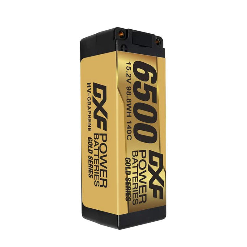 (PL)DXF Lipo Battery 4S 15.2V 6500MAH 140C GoldSeries  LCG 5MM Graphene lipo Hardcase with EC5 and XT90 Plug for Rc 1/8 1/10 Buggy Truck Car Off-Road Drone
