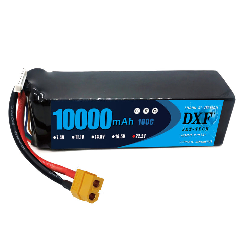 (PL)DXF 6S Lipo Battery 22.2V 100C10000mAh Soft Case Battery with XT60 Connector for Car Truck Tank RC Buggy Truggy Racing Hobby