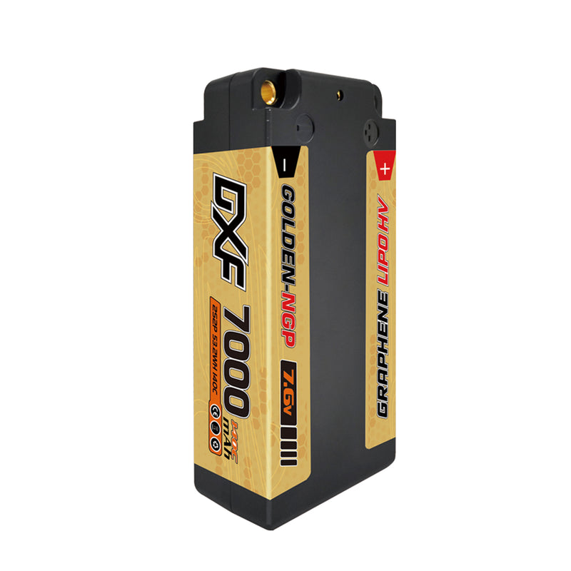 (JP)DXF 2S ショーティー リポバッテリー 7.6V 140C 7000mAh 4mm Tプラグ ハードケース 1/10 バギー トラギー オフロード ボート 車 トラック レーシング ヘリコプター用